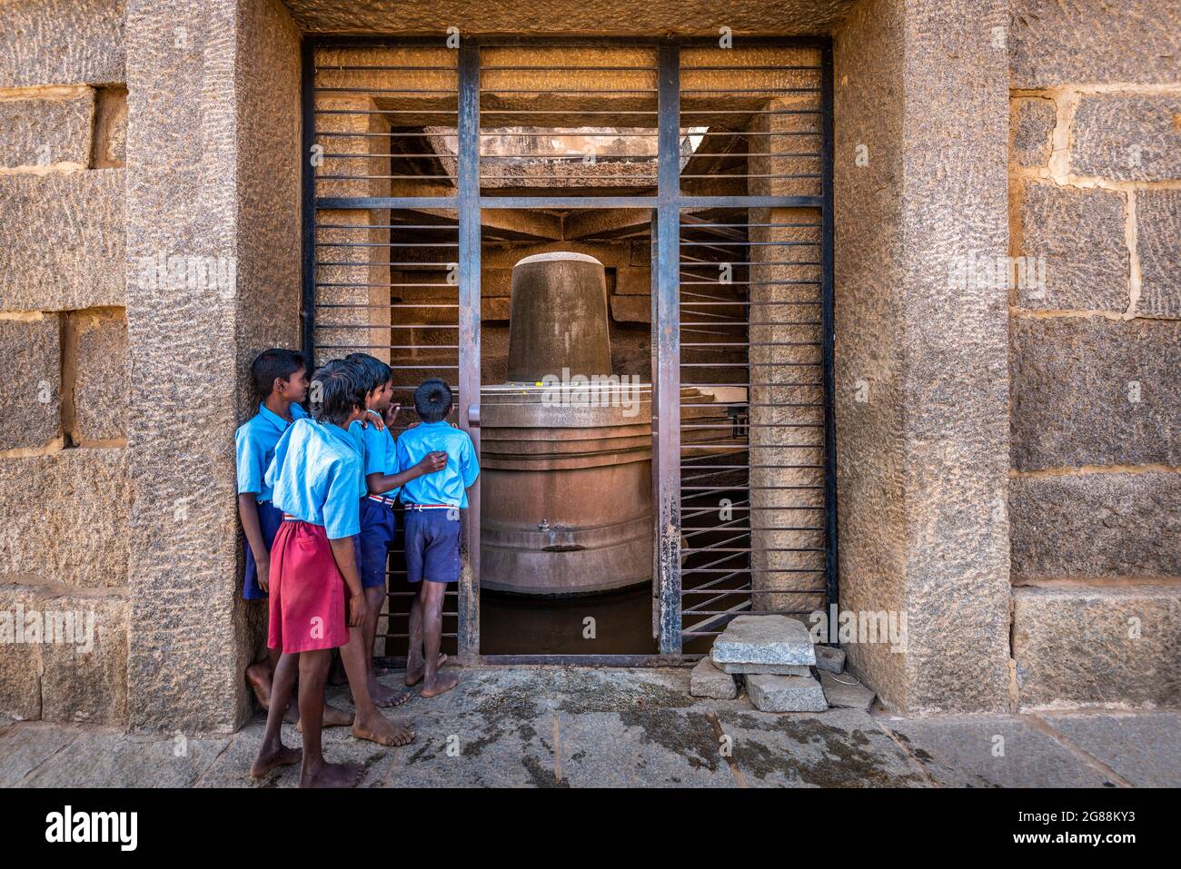 Hampi, Karnataka, India - January 13, 2020 : Shrine for Shiva. The ...