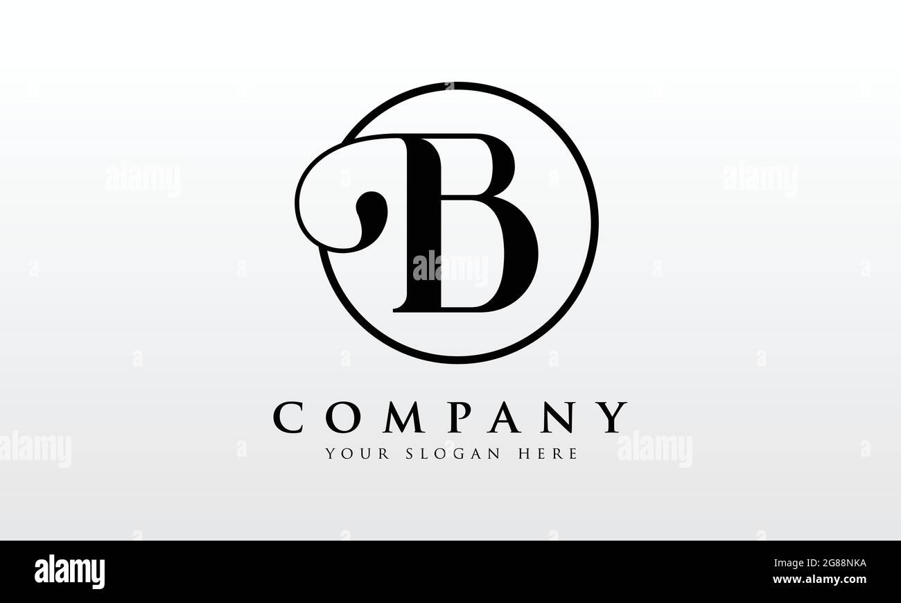 Initial B letter Black Color with White Background Logo Design vector ...