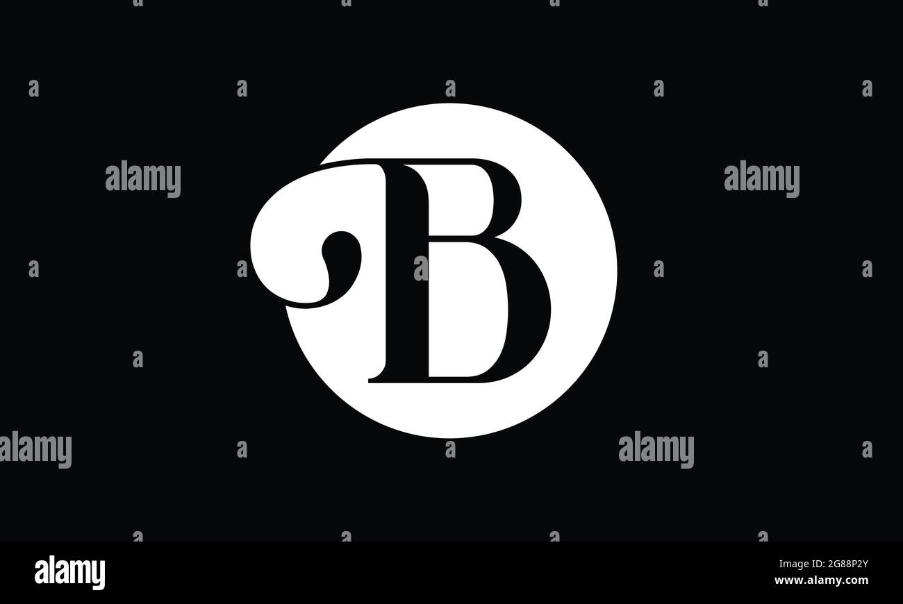 Initial B letter Black Color with White Background Logo Design vector ...