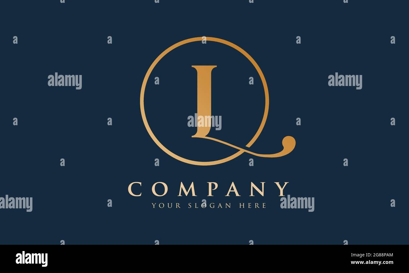 Initial L letter Gold Color With Black Background Logo Design vector ...