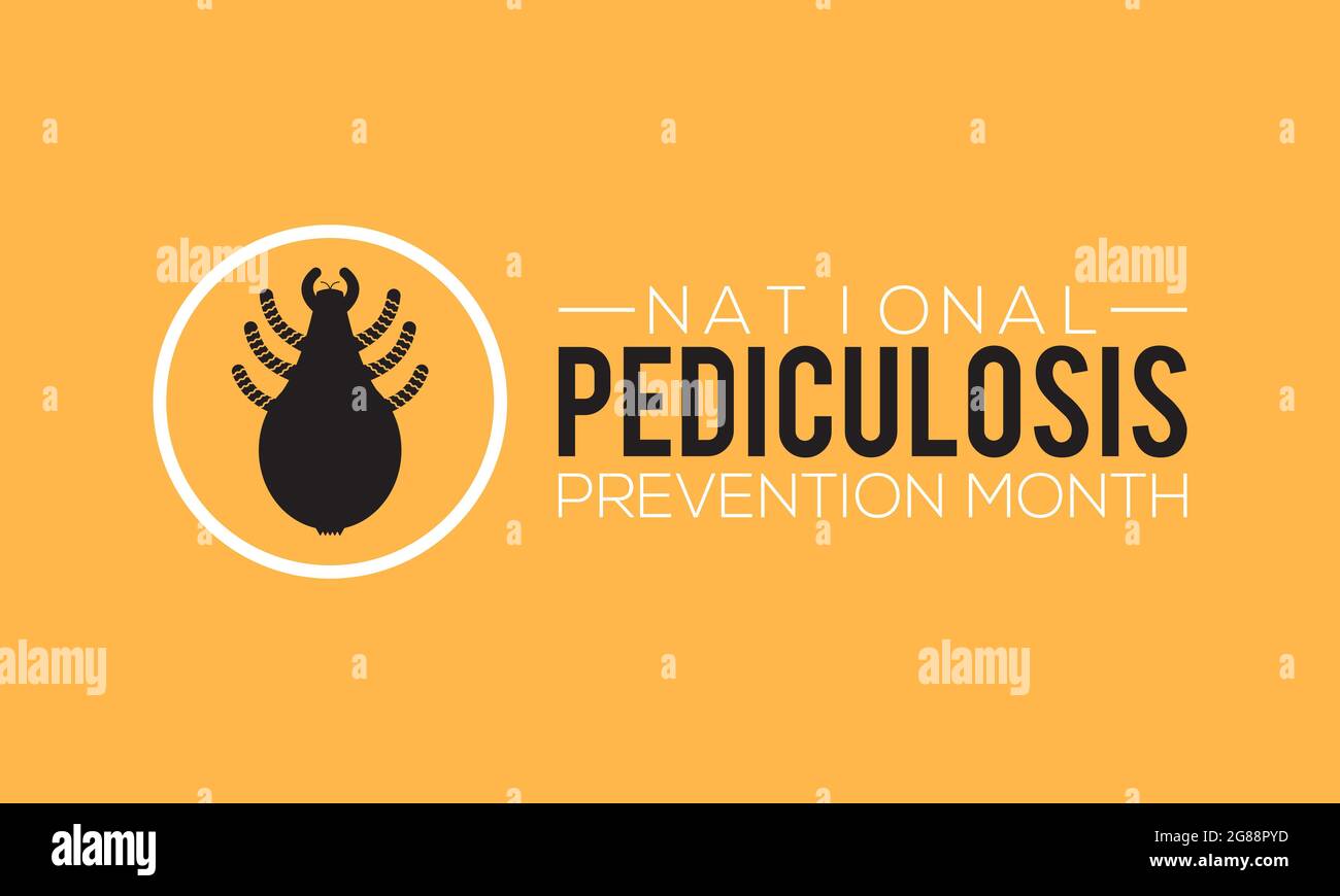 National pediculosis prevention month banner, poster, card, background design. Stock Vector