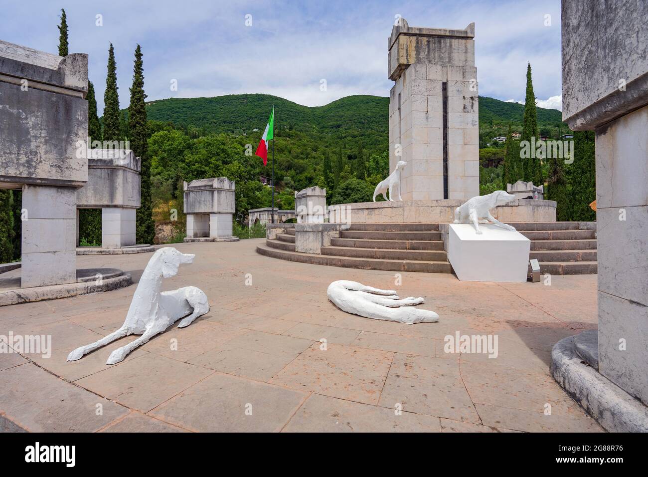 Mausoleum of Gabriele D´Annunzio at Gardone Riveira at Garda Lake in Italy Stock Photo