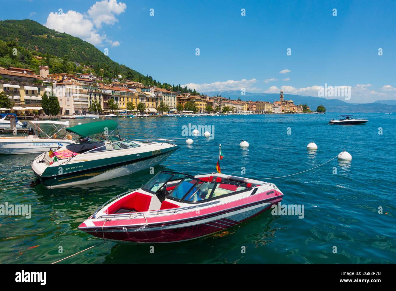 Famous city of Saló at Gardalake in Italy Stock Photo