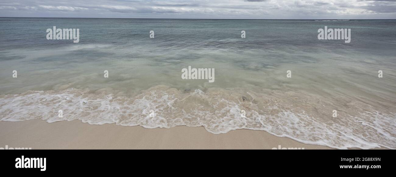 Banner of Caribbean beach in Xpu Ha in Mexico Stock Photo