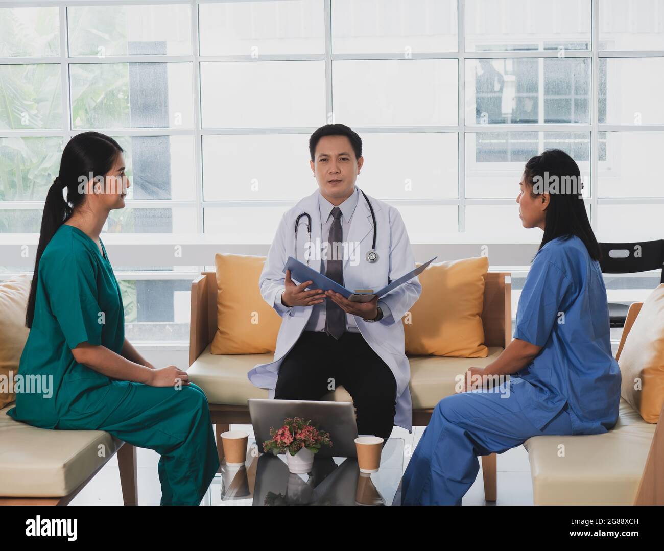 Team of medical staff is planning to treat and take care of patients ...