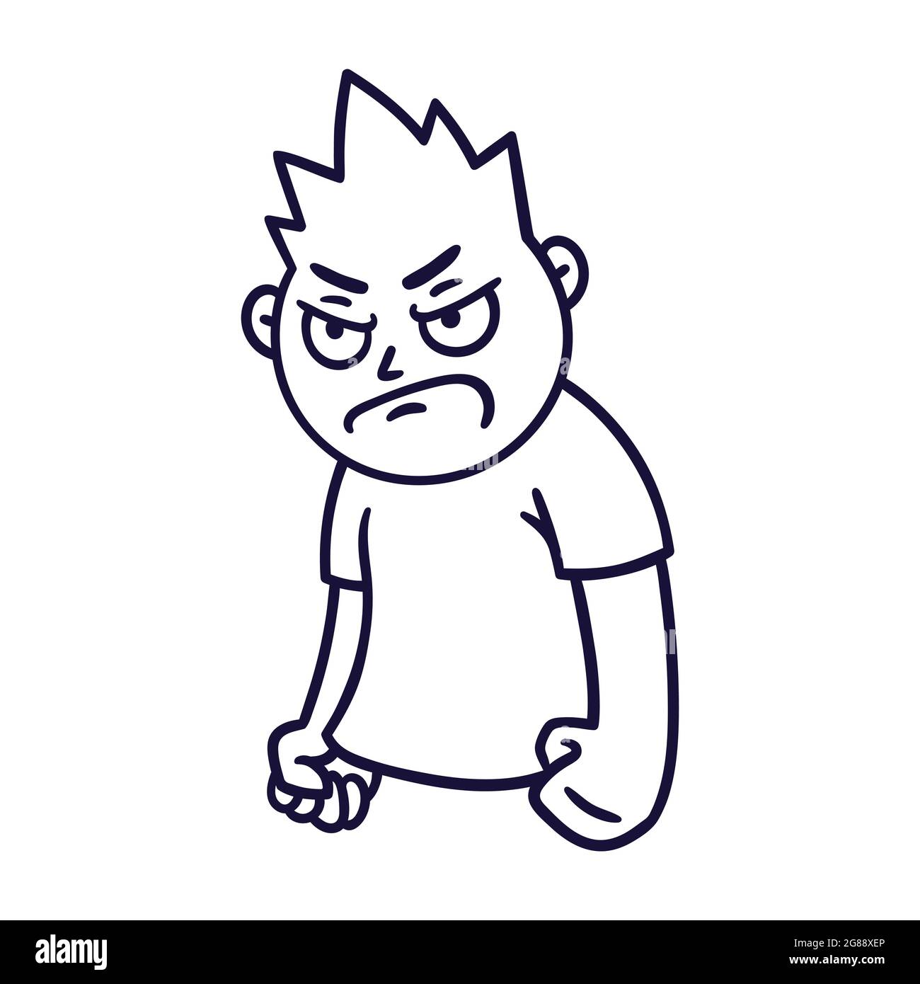 Man with angry emotion. Mad emoji avatar. Portrait of a grumpy person.  Cartoon style. Flat design vector illustration Stock Vector Image & Art -  Alamy