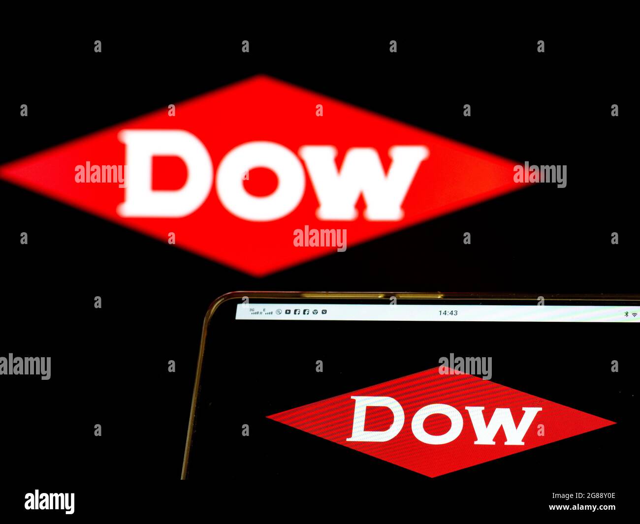 In this photo illustration The Dow Chemical Company logo seen displayed