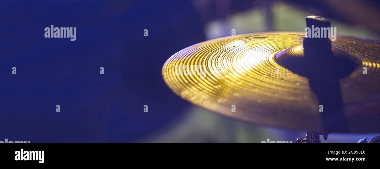Drum plate detail, banner image with copy space Stock Photo