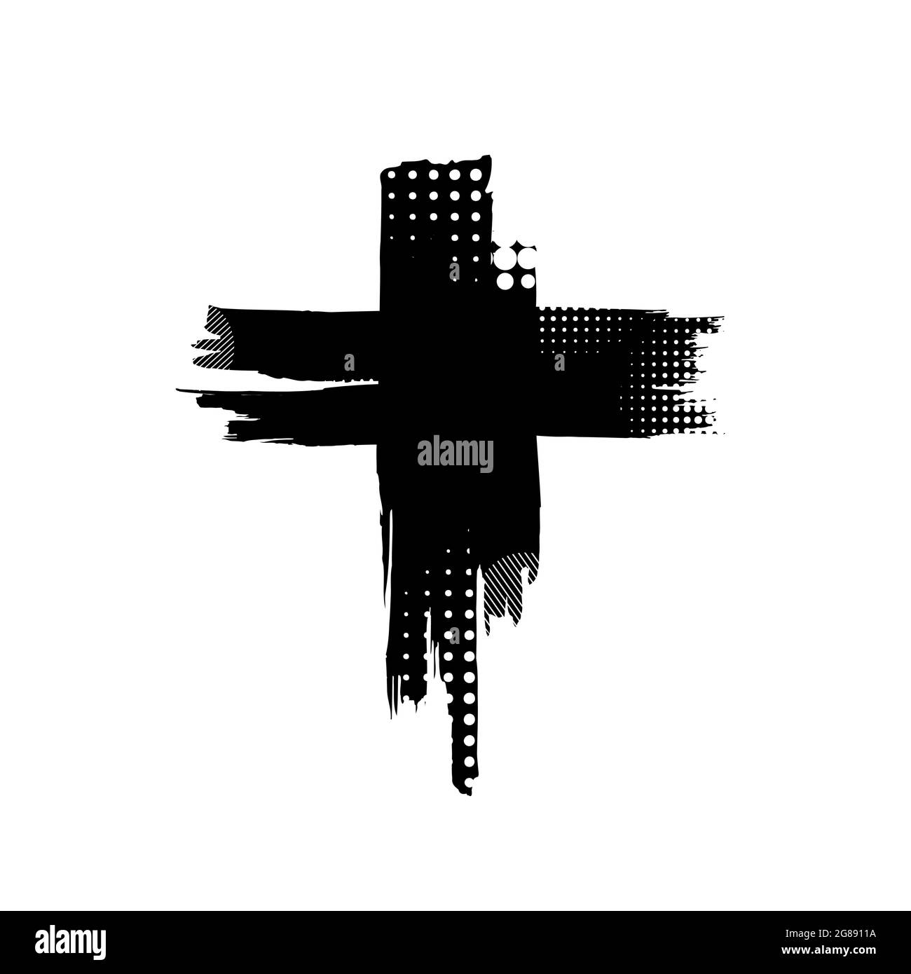 Black blotted cross. Vector illustration Stock Vector Image & Art Alamy
