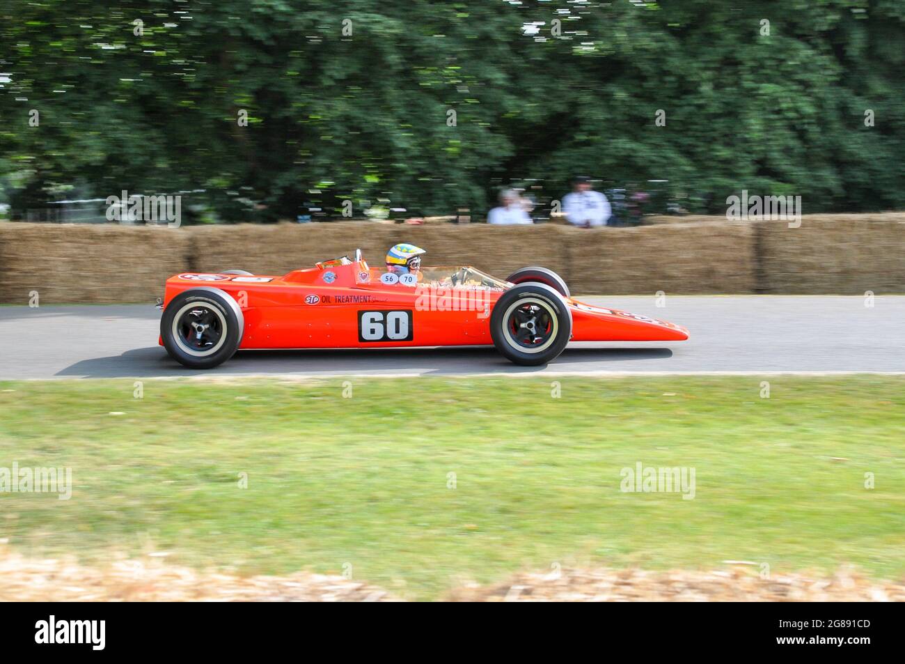 Lotus 56 gas turbine-powered four-wheel-driven racing car at the Goodwood Festival of Speed 2013. STP-backed entry in the Indianapolis 500. 4WD car Stock Photo