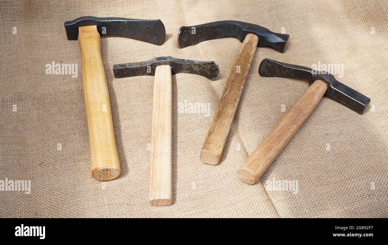 reconstructed roman period adze hammers by daegrad tools Stock Photo