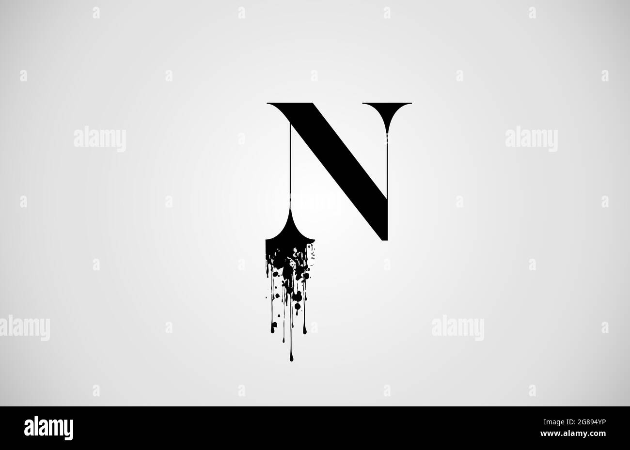 Vintage N alphabet letter logo for business and company with black ...