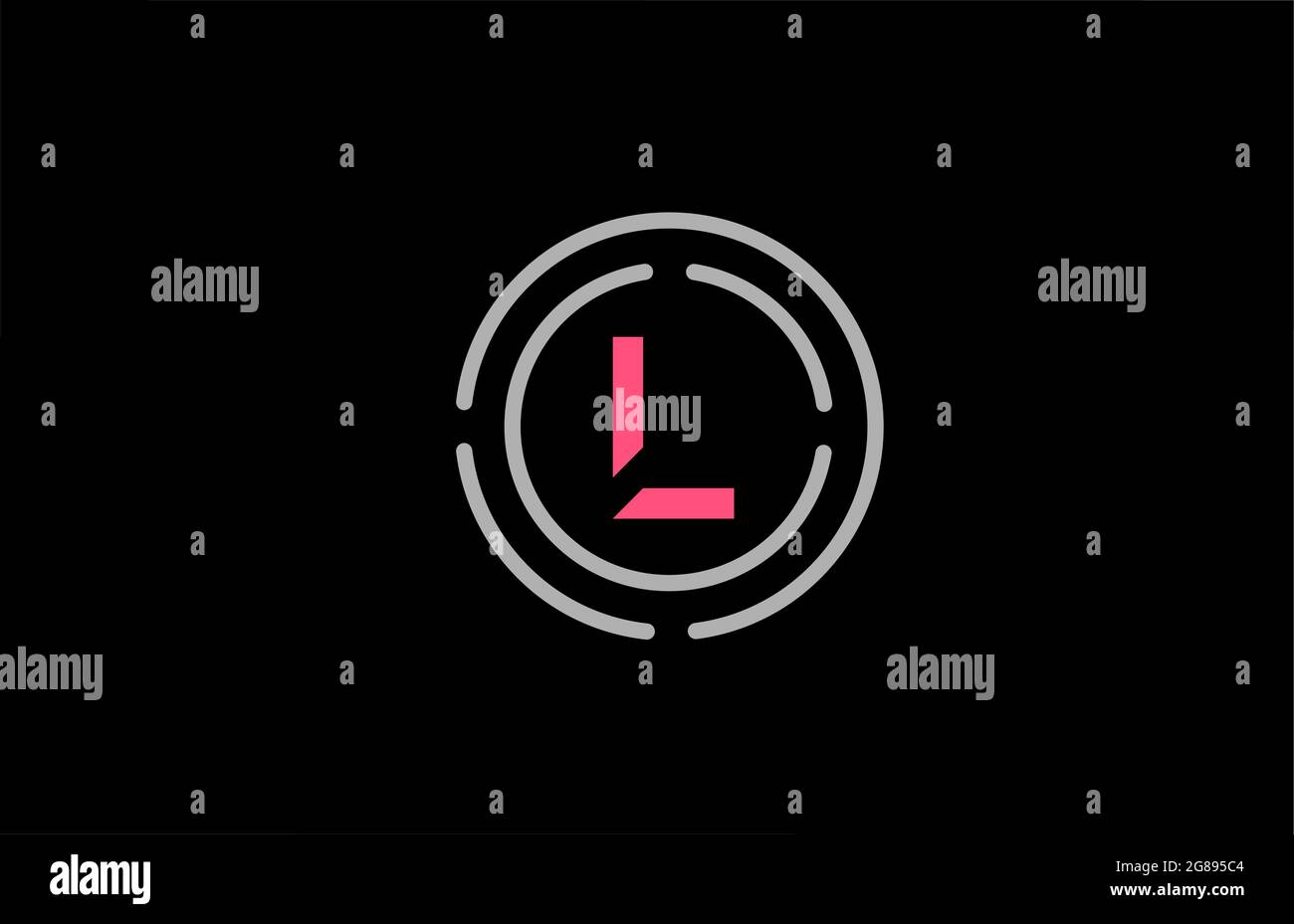 L letter design with pink colour and circles. Alphabet logo design ...