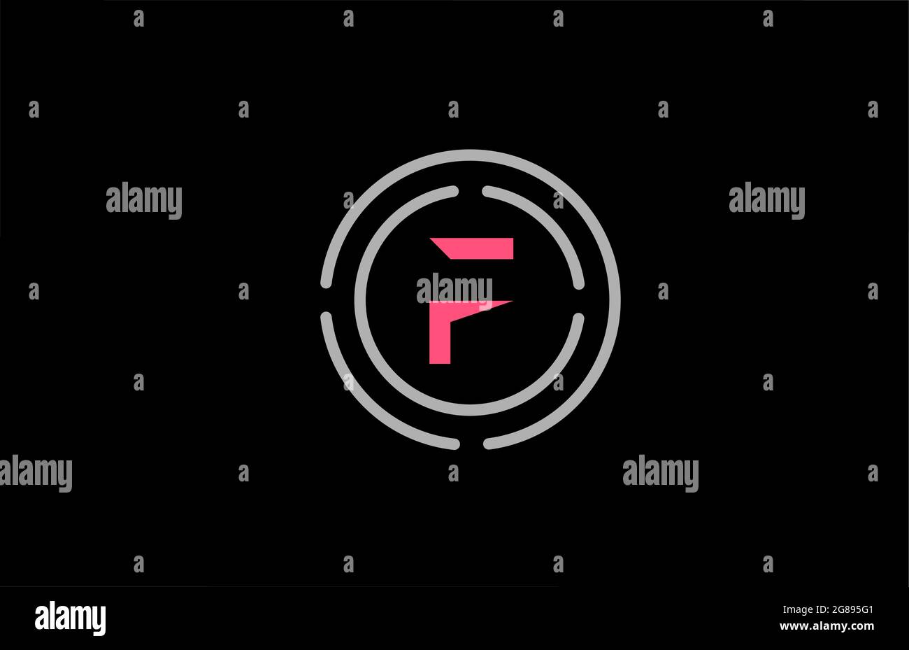 F letter design with pink colour and circles. Alphabet logo design ...