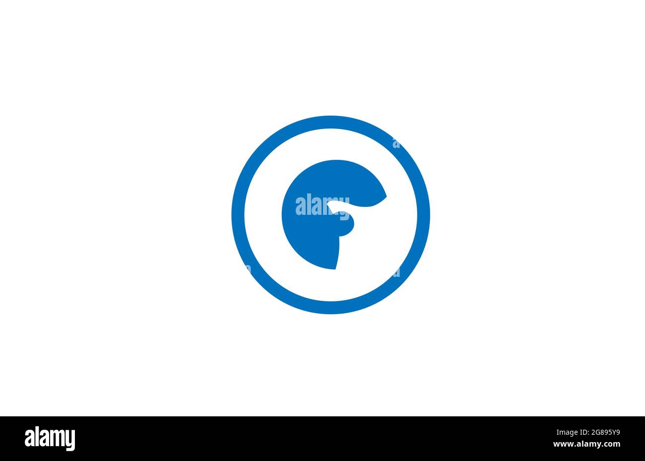 blue F alphabet letter logo icon. Circle design for company and ...