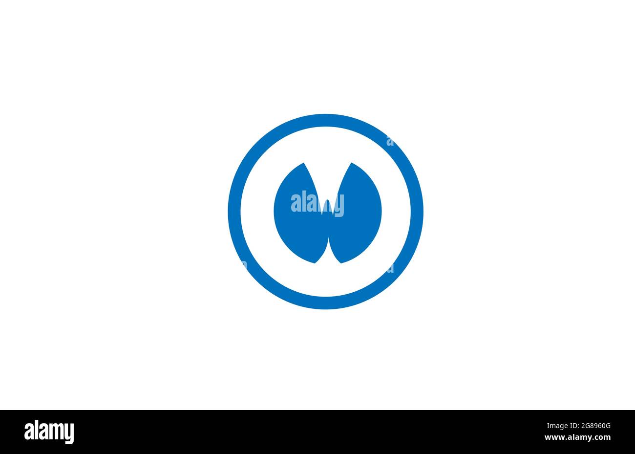 blue W alphabet letter logo icon. Circle design for company and ...