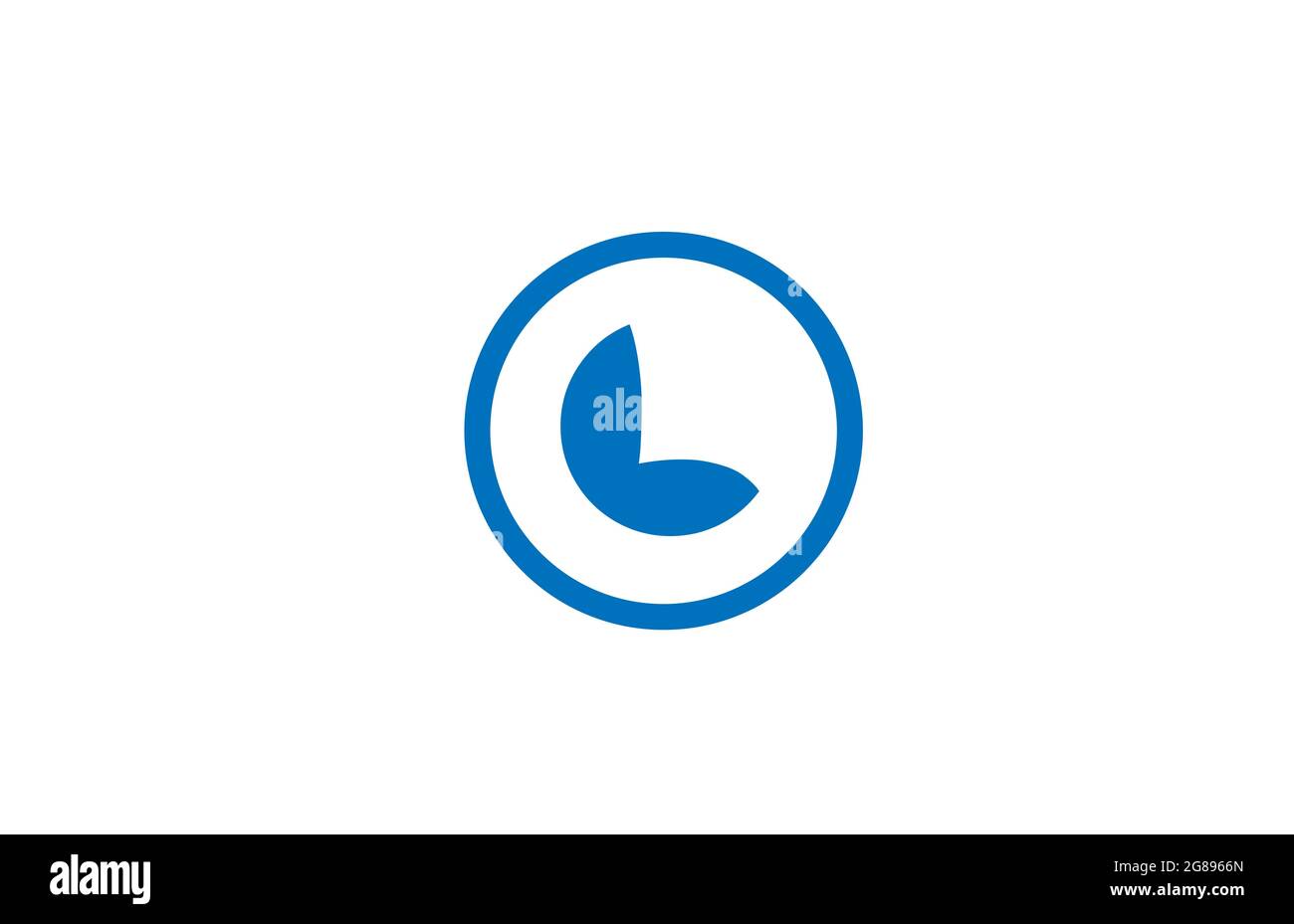 blue L alphabet letter logo icon. Circle design for company and ...
