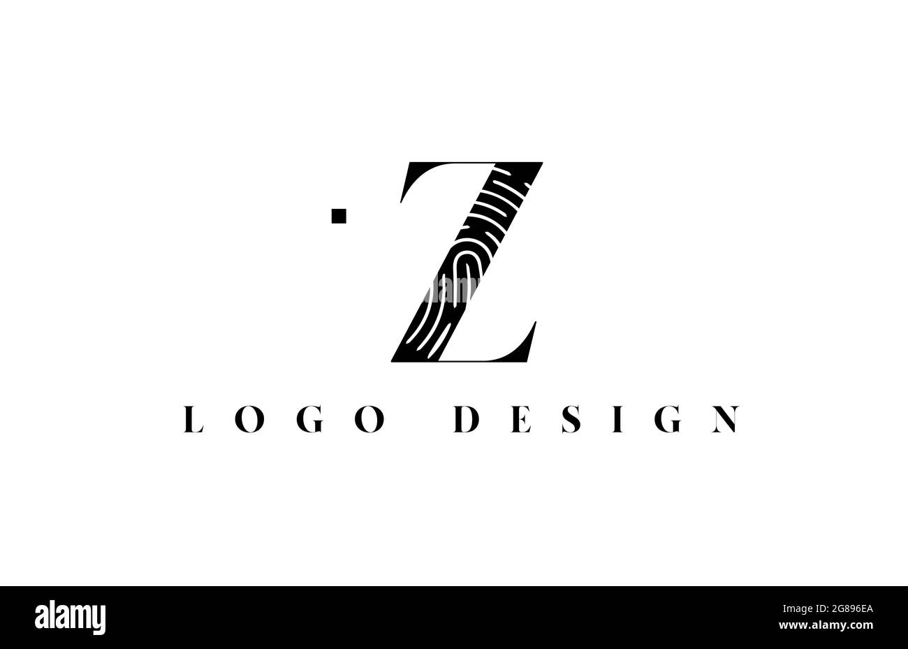 black and white Z alphabet letter logo icon. Pattern design for company ...