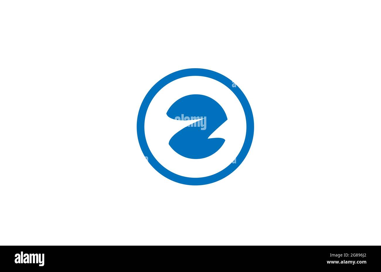 blue Z alphabet letter logo icon. Circle design for company and