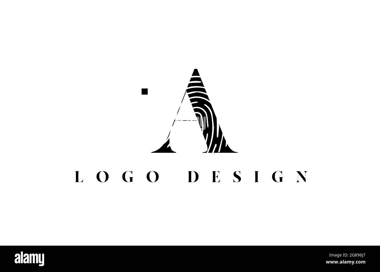 black and white A alphabet letter logo icon. Pattern design for company ...