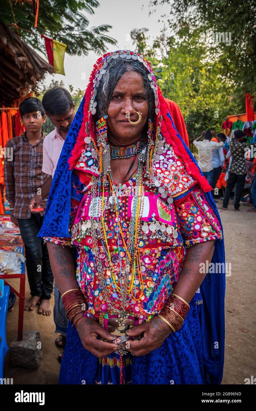 Hampi, Karnataka, India January 14, 2020 portrait of south indian