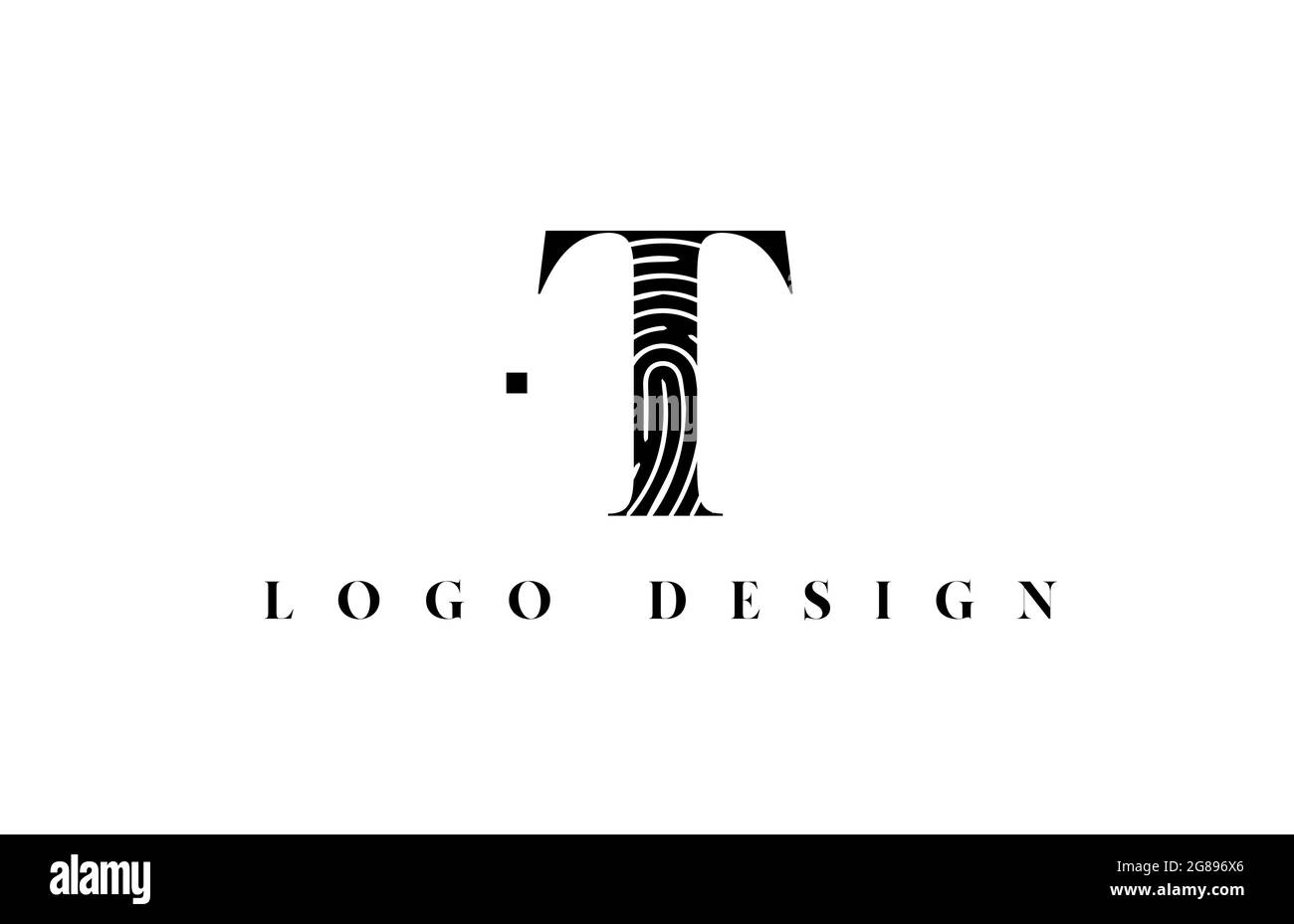 black and white T alphabet letter logo icon. Pattern design for company ...
