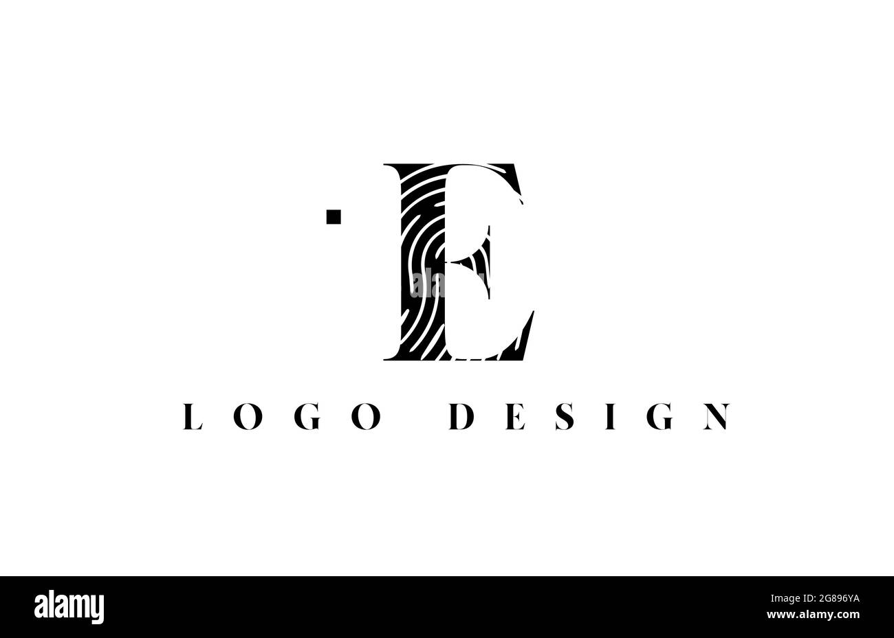 black and white E alphabet letter logo icon. Pattern design for company ...