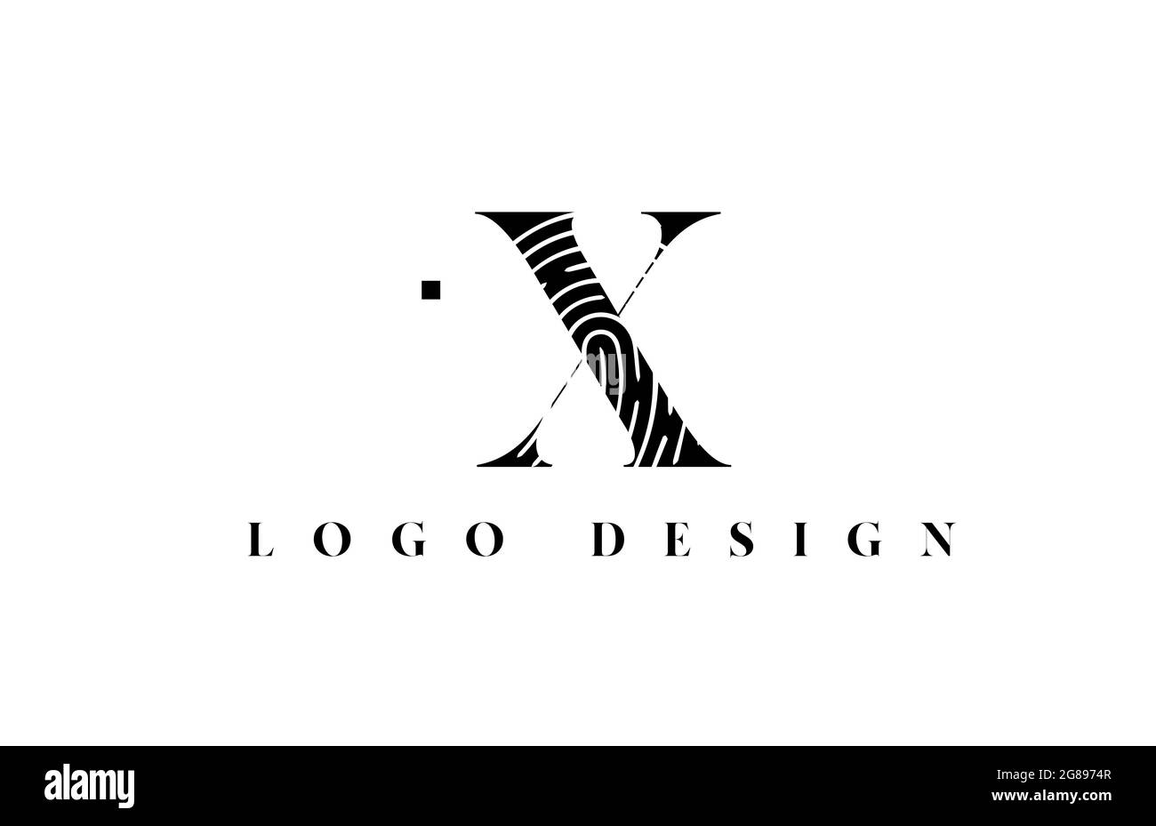 black and white X alphabet letter logo icon. Pattern design for company