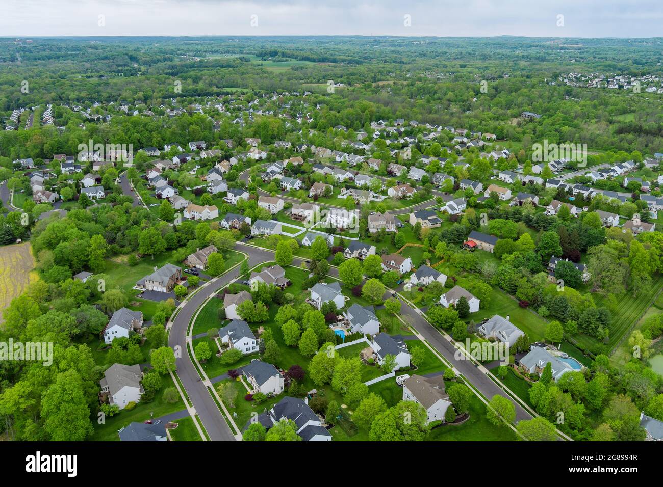 Aerial View Of Single Family Homes, A Residential District East 