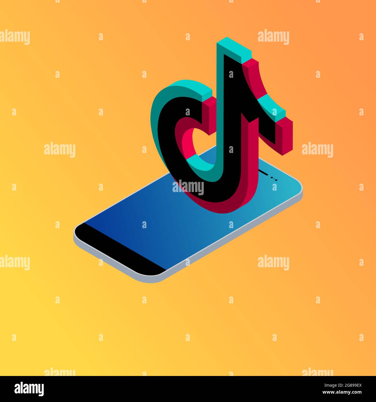 Tiktok 3d Logo Stock Vector Images Alamy 