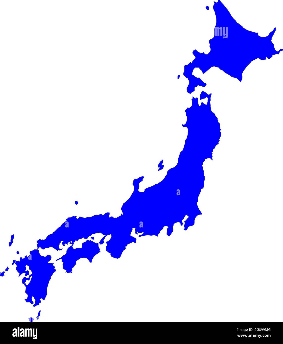 Blue colored Japan outline map. Political japanese map. Vector illustration map. Stock Vector