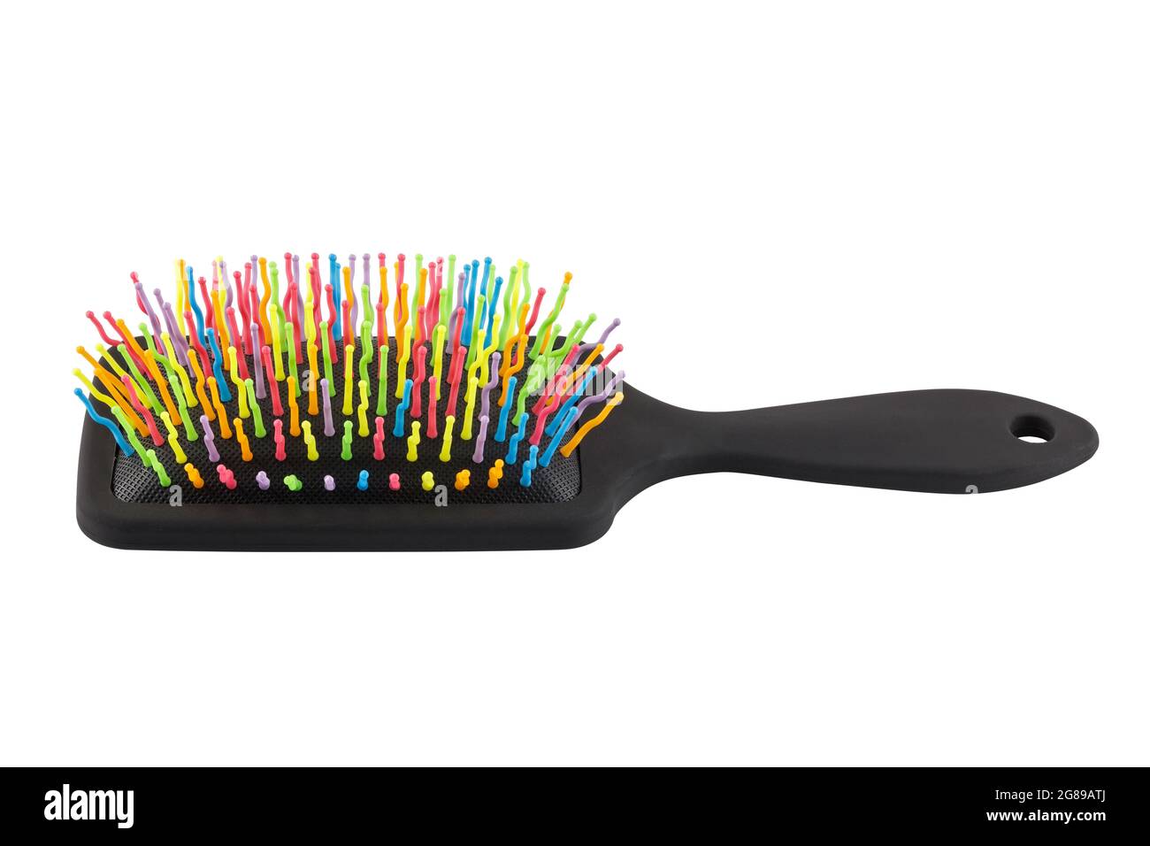 new rainbow colorful pastic hair brush isolated on white background Stock  Photo - Alamy