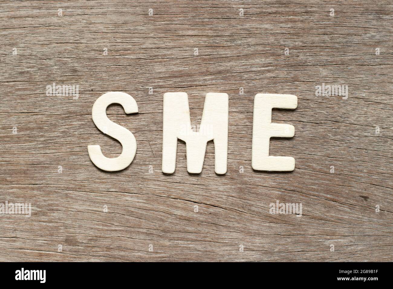 Alphabet letter in word SME (abbreviation of Small and medium sized