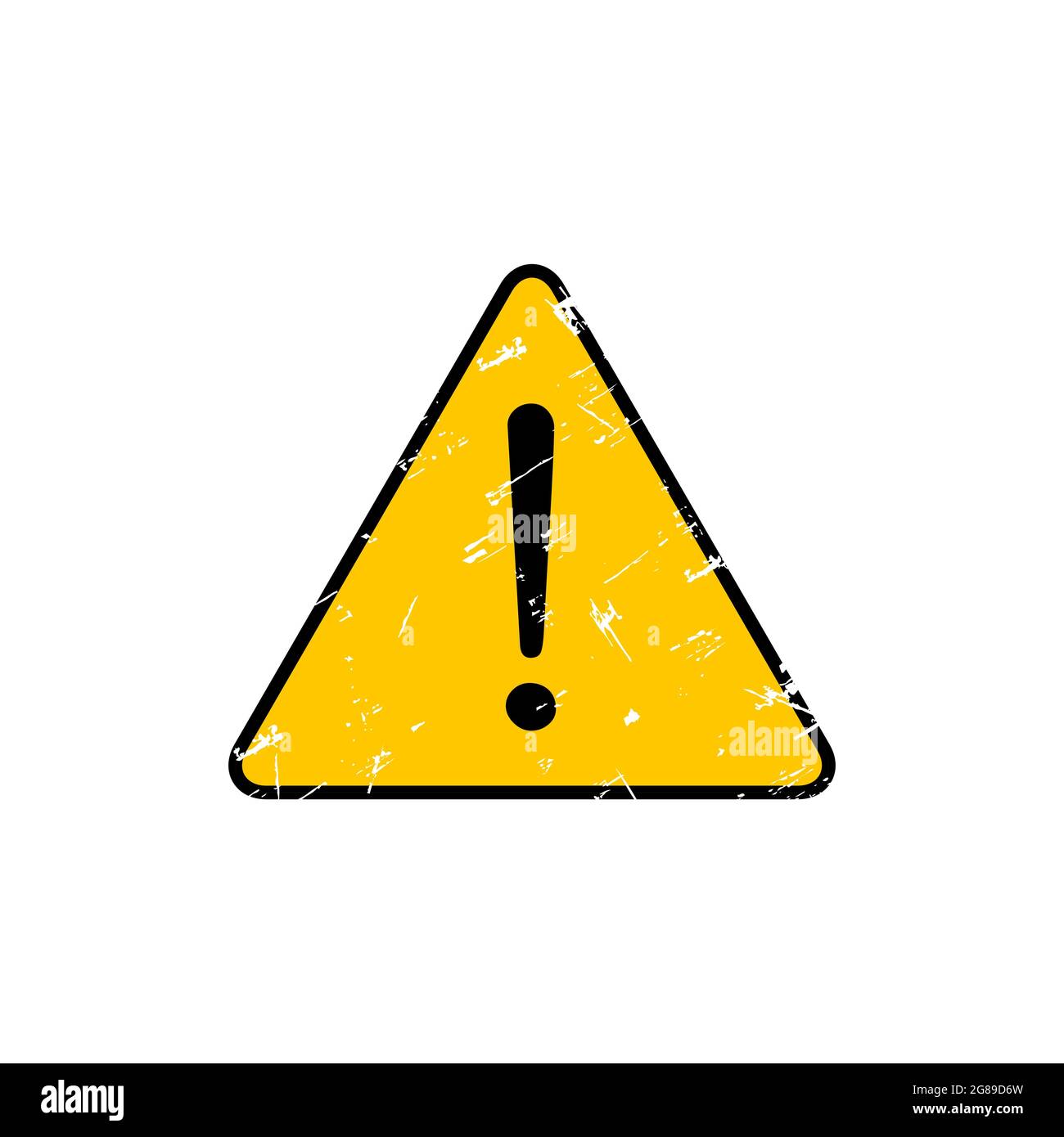 Hazard warning attention sign with exclamation mark. Vector ...