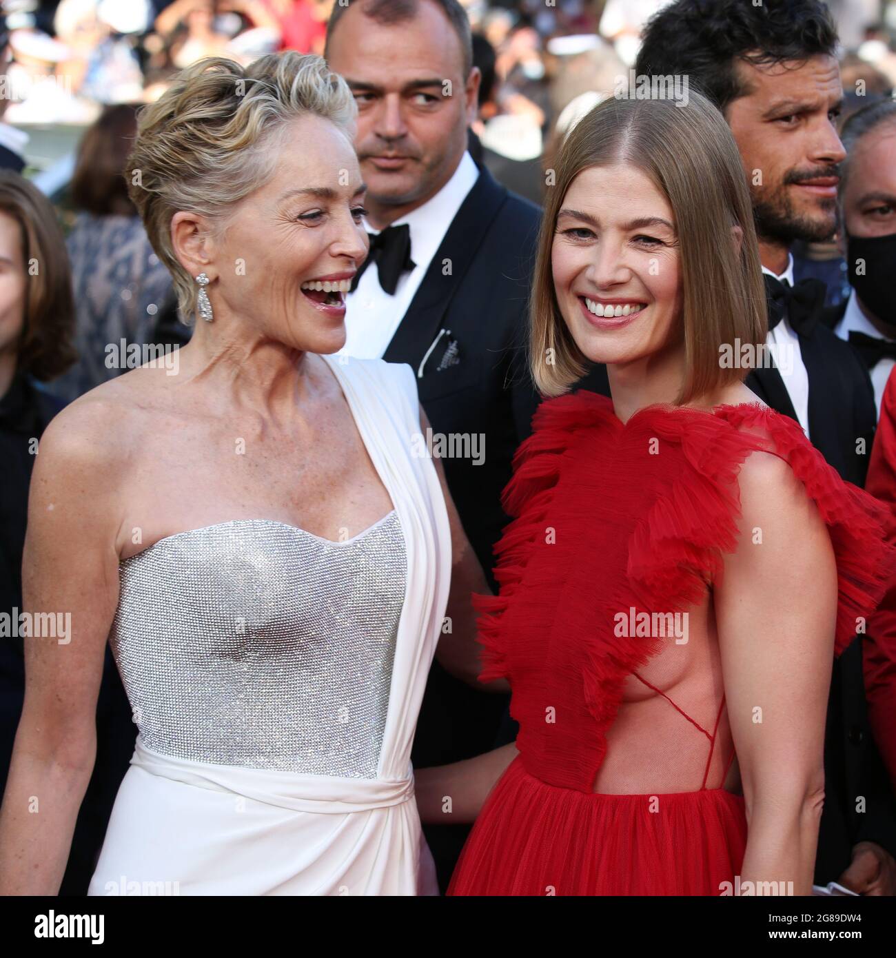 Cannes, France. 17th July, 2021. Rosamund PIKE and Sharon STONE attend the Closing Ceremony and screening of 'OSS 117 : From Africa With Love' by Nicolas BEDOS as part of the 74th Annual Cannes Film Festival on July 9th, 2021 in Cannes, France Credit: Mickael Chavet/Alamy Live News Stock Photo