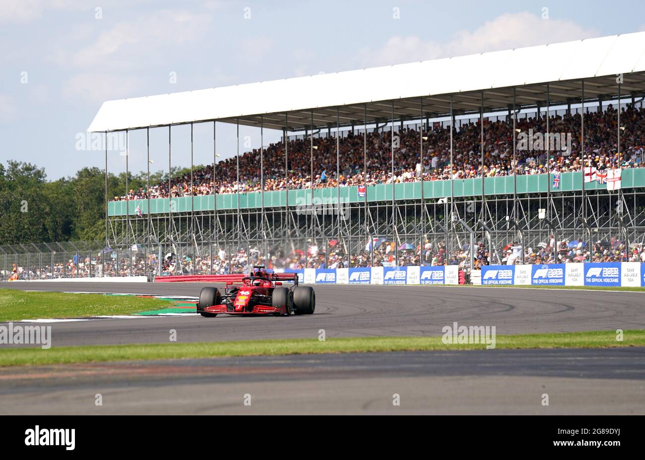 Ferrari's Charles Leclerc during the British Grand Prix at Silverstone, Towcester. Picture Date: Sunday July 18, 2021. Stock Photo