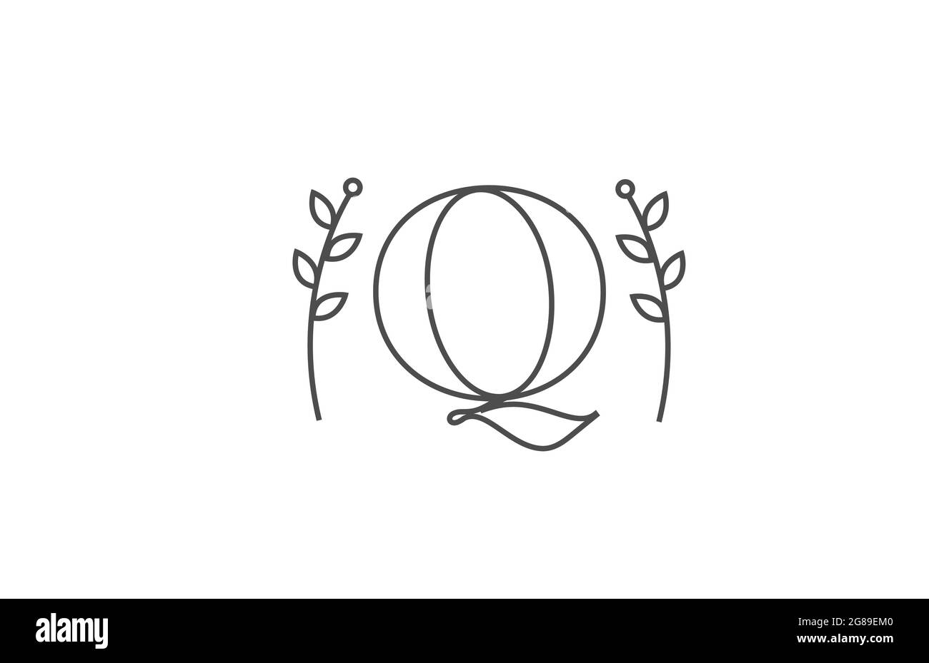 line design of Q alphabet letter logo icon. Company business typography ...