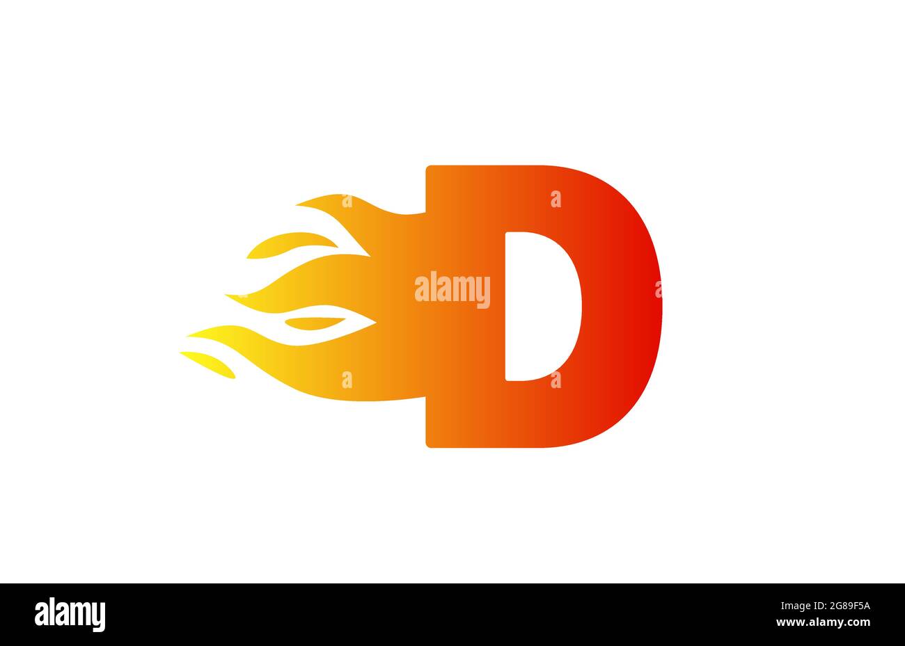 fire D alphabet letter icon for corporate. Red flames design suitable