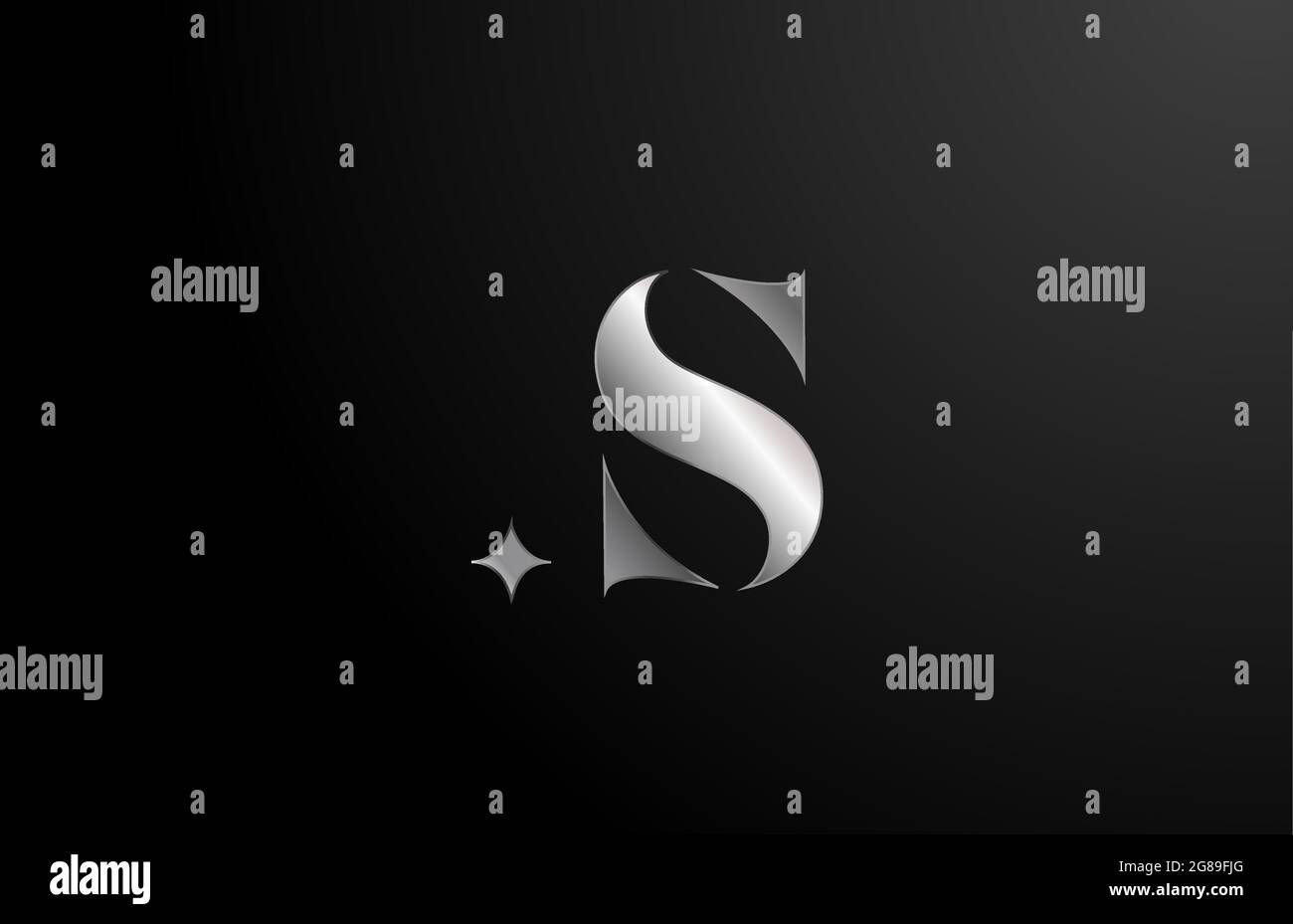 grey metal S creative alphabet letter logo for branding and business ...