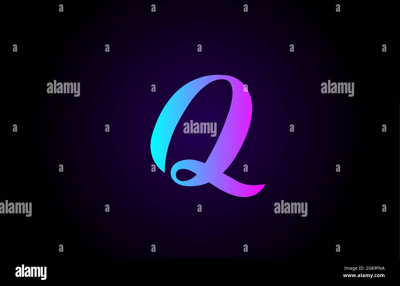 pink blue Q alphabet letter logo for branding and business. Creative ...