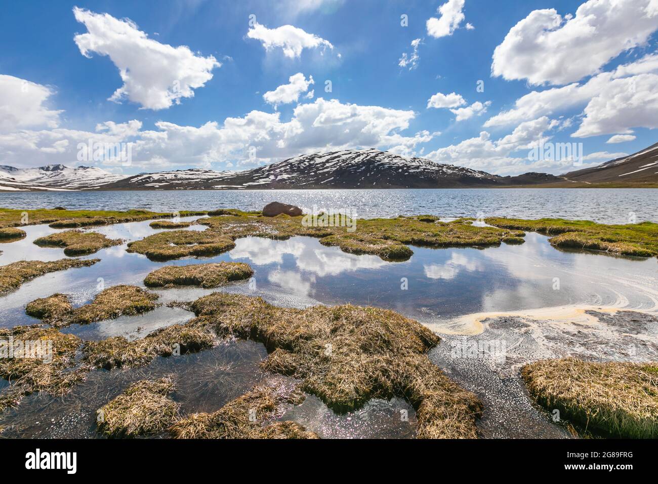 highland plains mountain lake clouds Stock Photo Alamy