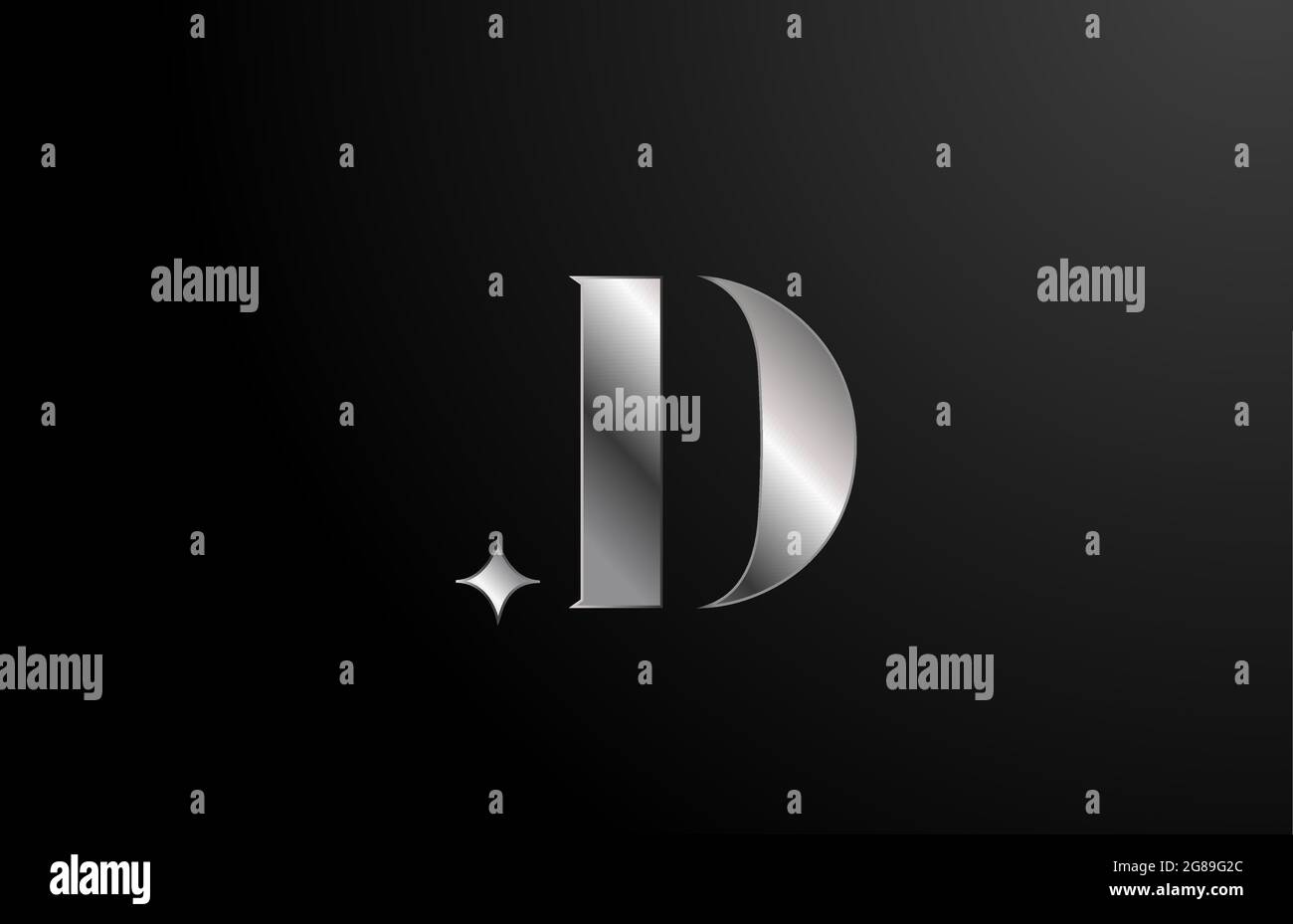 grey metal D creative alphabet letter logo for branding and business ...