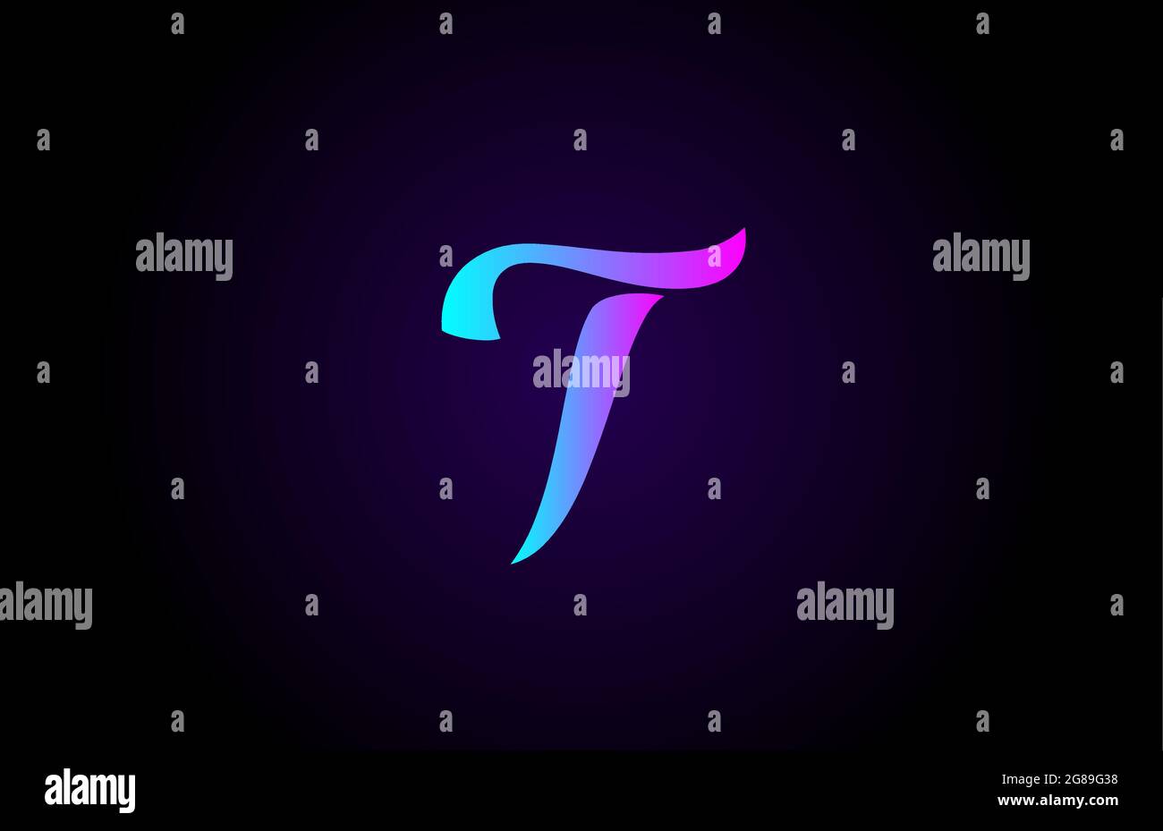pink blue T alphabet letter logo for branding and business. Creative ...