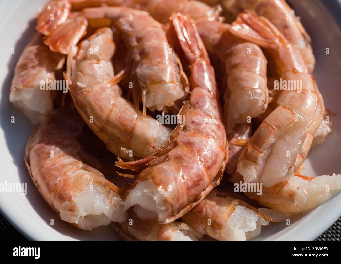 grilled argentina red King Prawns Stock Photo