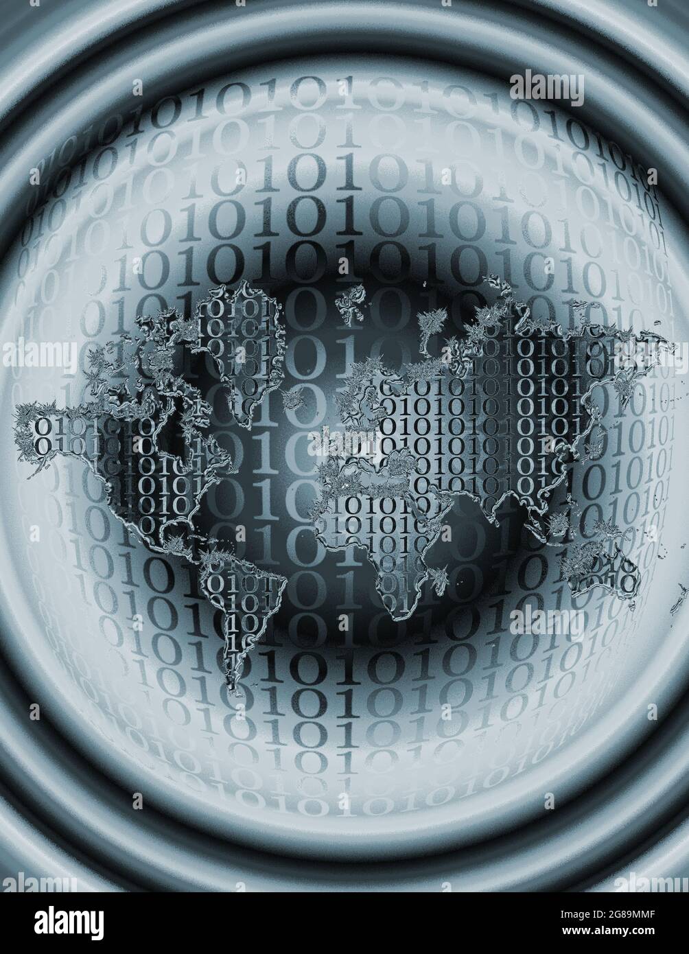 World map on binary code background. 3D rendering Stock Photo - Alamy