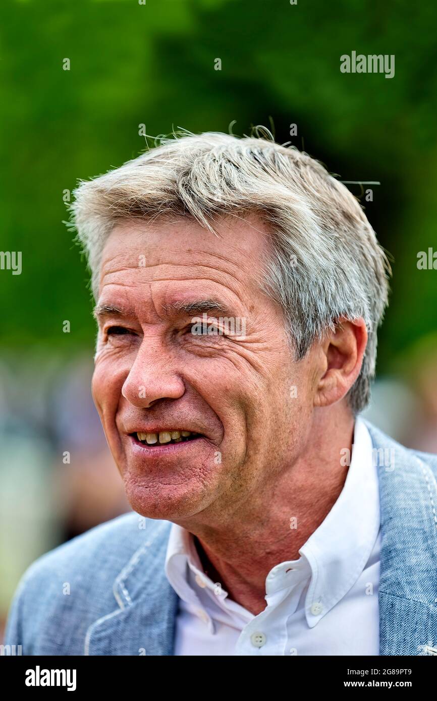 British racing car driver and television presenter Timothy 'Tiff' Needell at the Wilton House Classic and Supercar Show 2015 nr Salisbury in Wiltshire Stock Photo