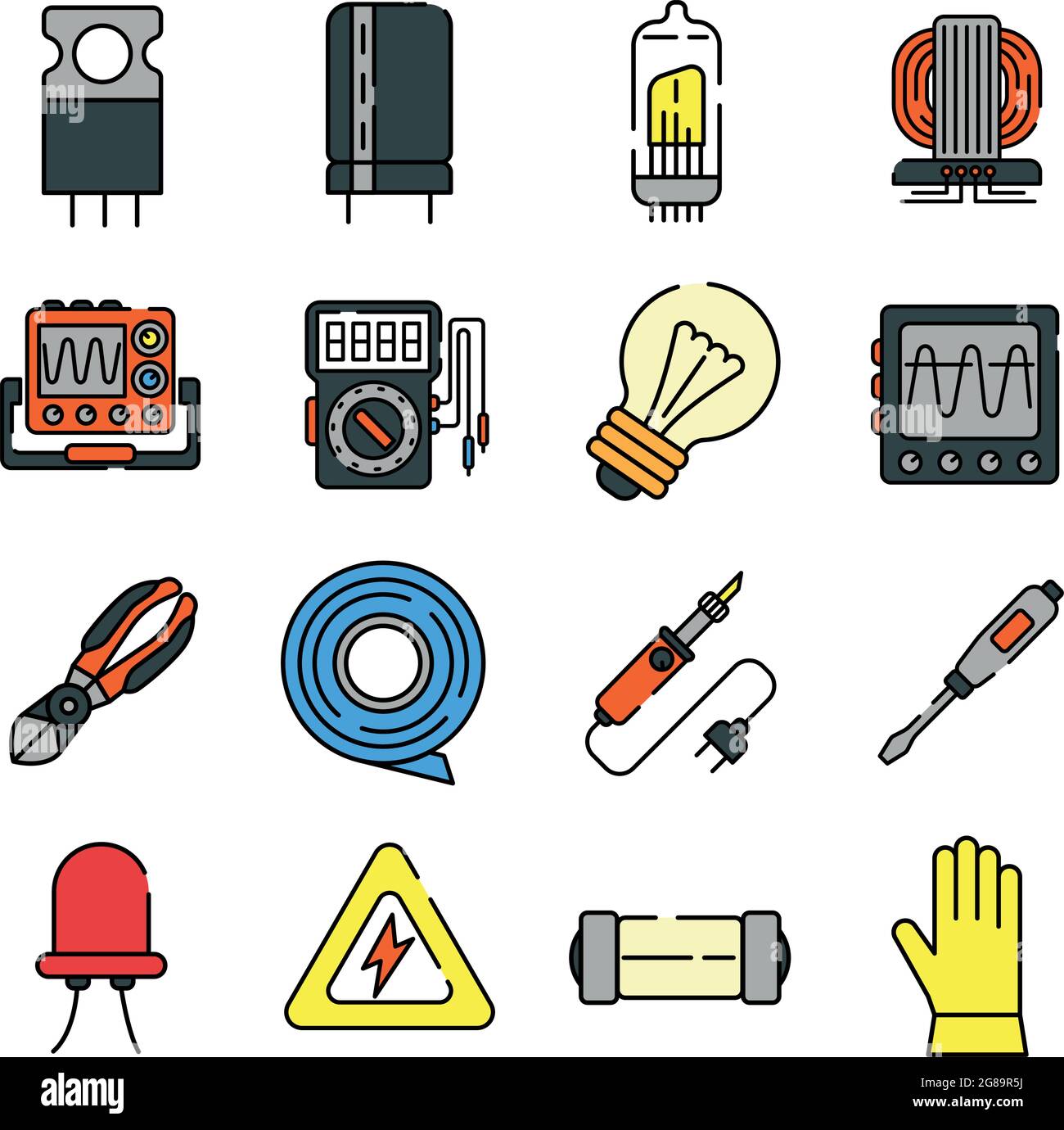 Electrical engineering and electronics repair Stock Vector