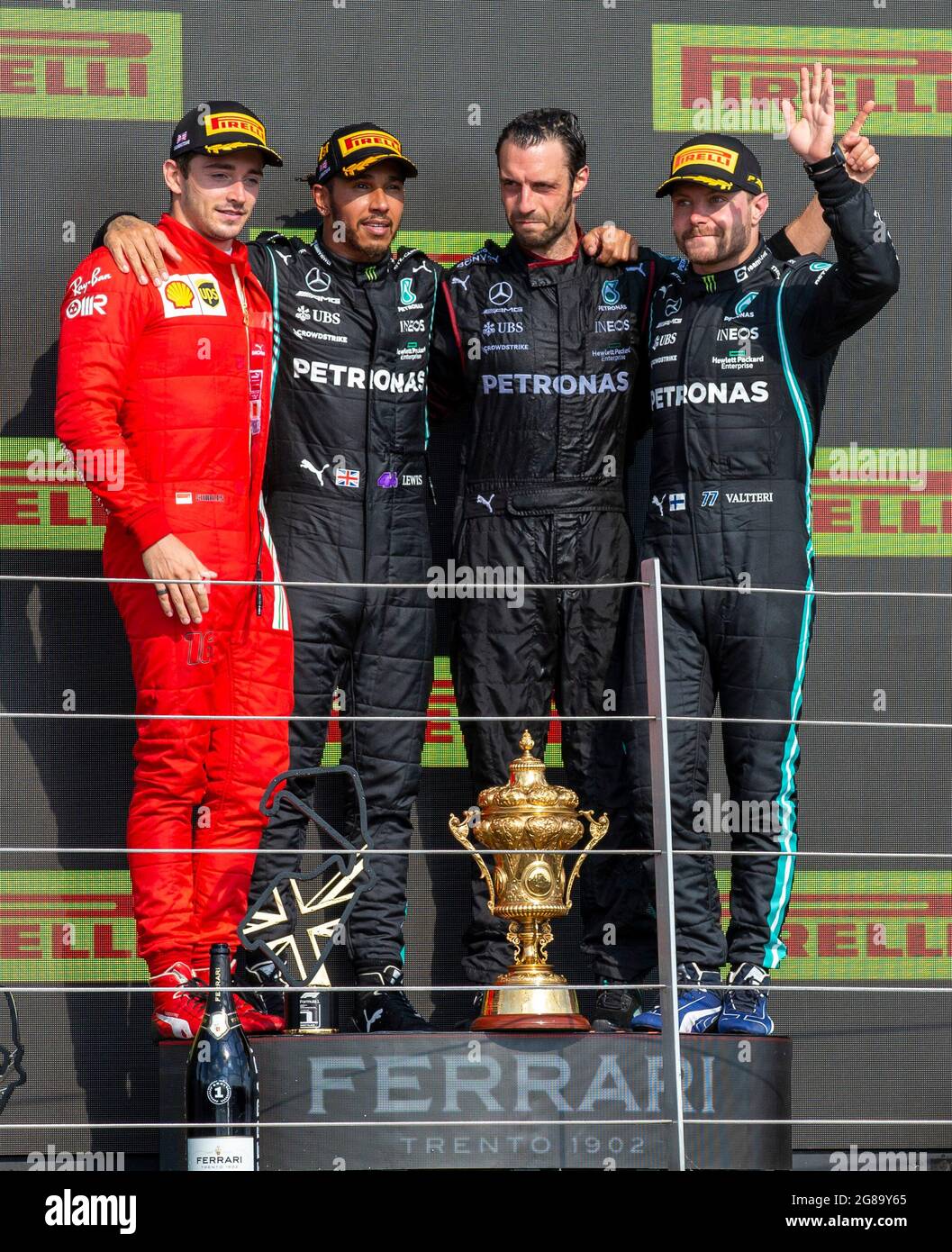 Carbon champagne and winning trophy for Mercedes AMG F1. Italian Grand Prix,  Sunday 2nd September 2018. Monza Italy Stock Photo - Alamy