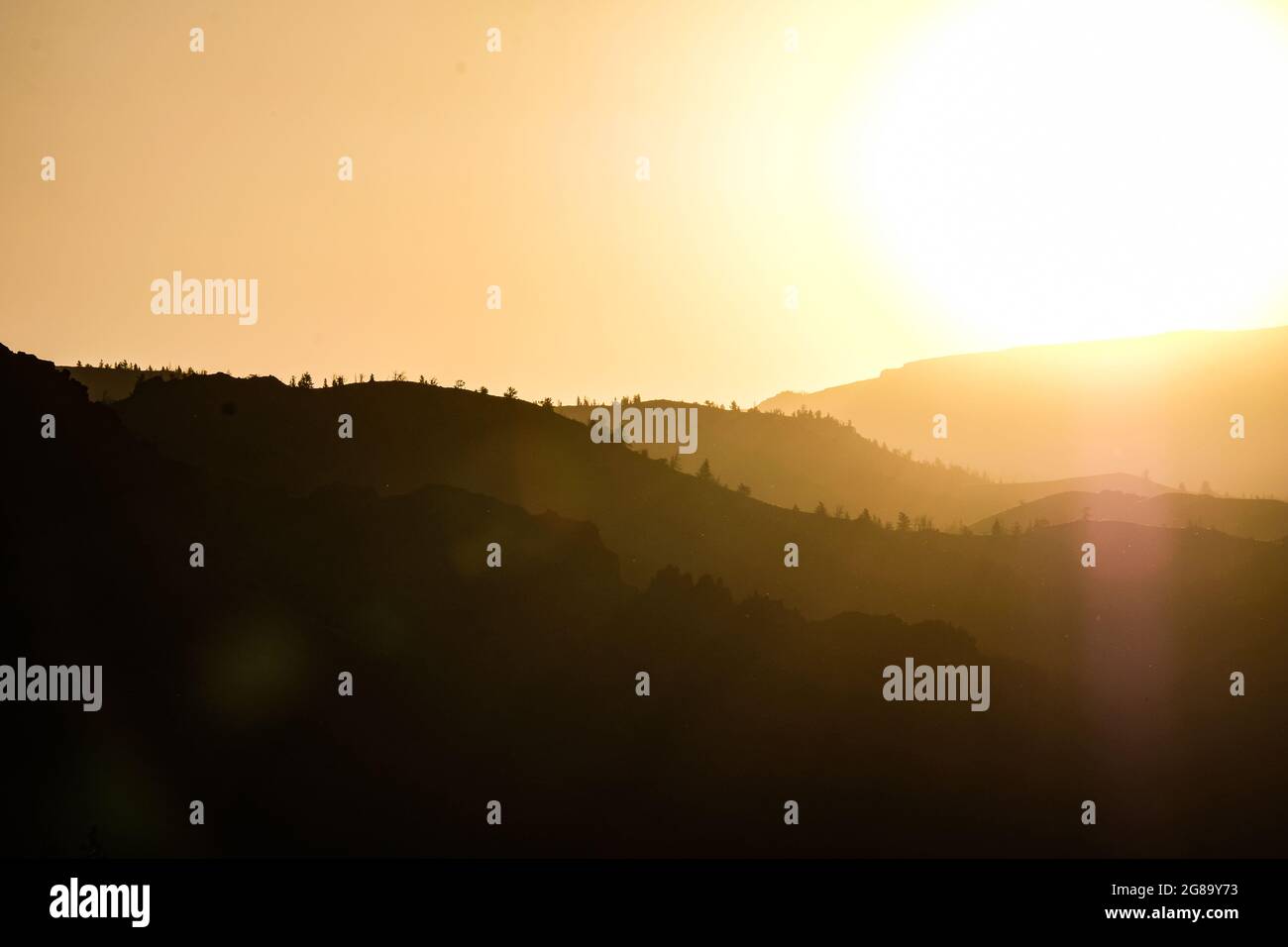 Sunset near Lake DeSmet, Buffalo, Wyoming, USA. Stock Photo