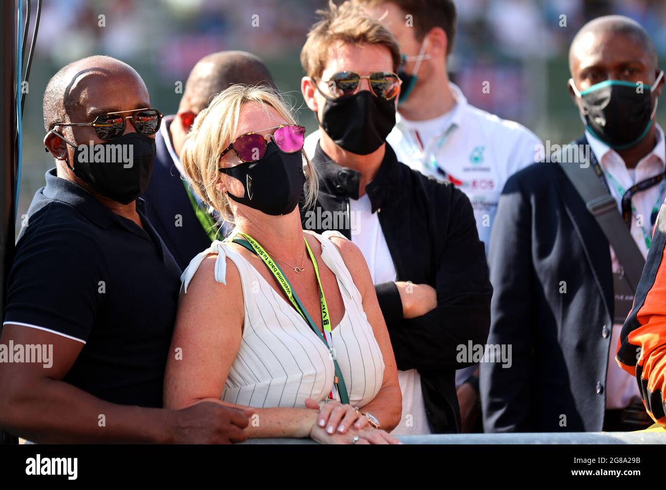 Anthony Hamilton (GBR) and Linda Hamilton, father and step mother of Lewis Hamilton (GBR) Mercedes AMG F1. 18.07.2021. Formula 1 World Championship, Rd 10, British Grand Prix, Silverstone, England, Race Day.  Photo credit should read: XPB/Press Association Images. Stock Photo